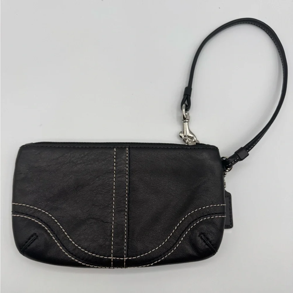 Coach Black SOHO Leather Wristlet with Buckle Detail | Very Good Condition - Picture 3 of 11